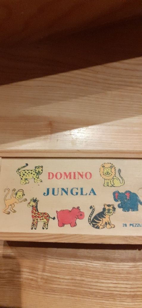 Domino dla dzieci domino zwierzęta domino drewniane