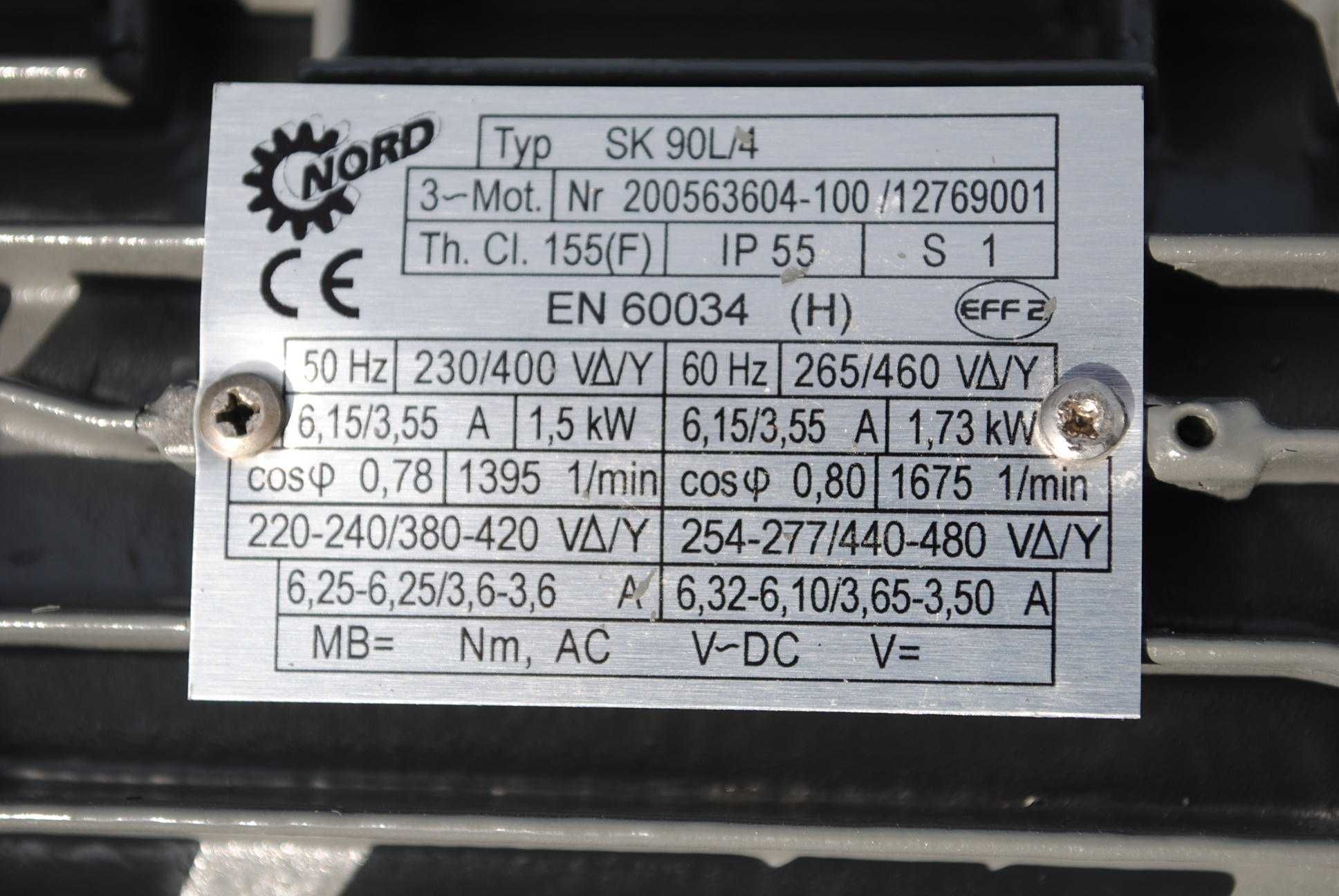 Motoreduktor kołnierzowy 1.5kw. 30obr./min.. NORD