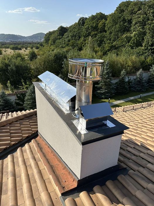 Димоходи з нержавійки,димохід,труба нержавійка,монтаж комену труба ral