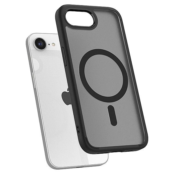 Etui Spigen Ultra Hybrid MagSafe na iPhone 16e - czarne, półprzezroczy