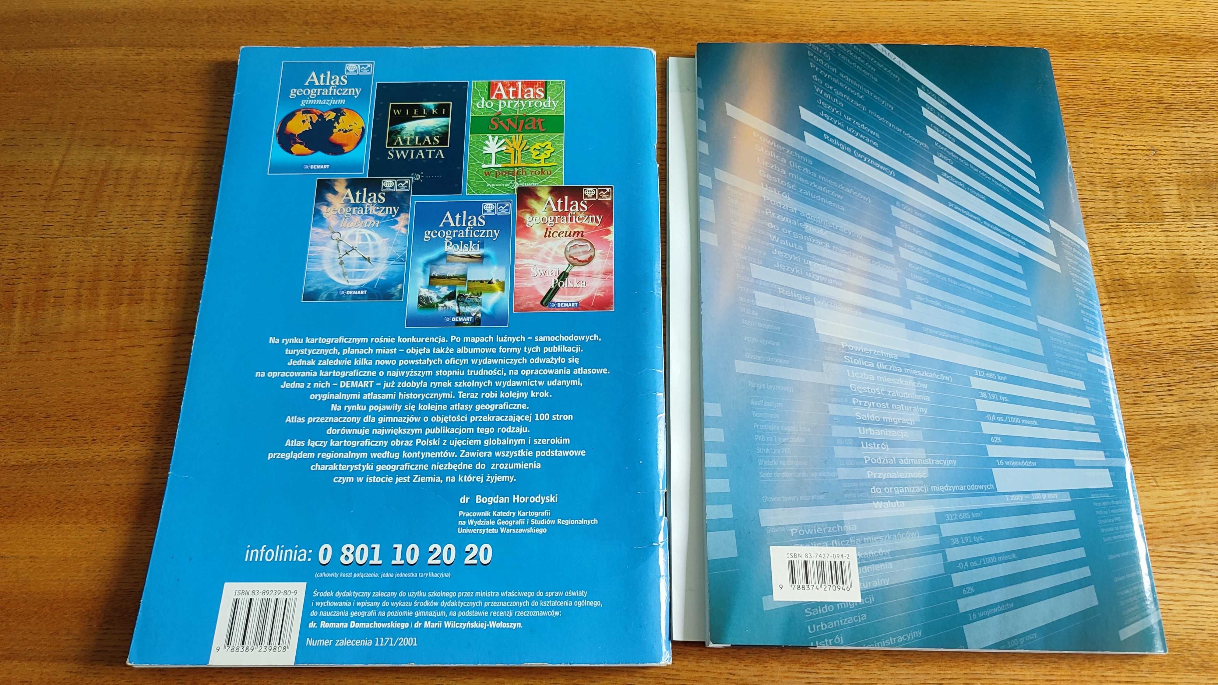 Atlas geograficzny gimnazjum DEMART + tablice + mapy