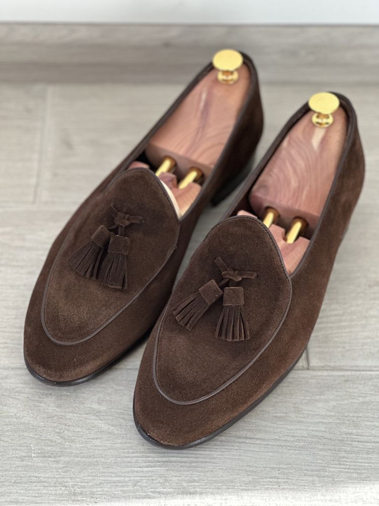 Мужские замшевые коричневые туфли лоферы loafers Berwick 1707 UK9 EU43