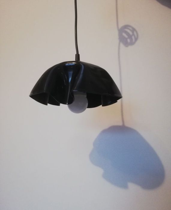 Lampa żyrandol z płyty winylowej oryginalny ciekawy czarny klosz loft