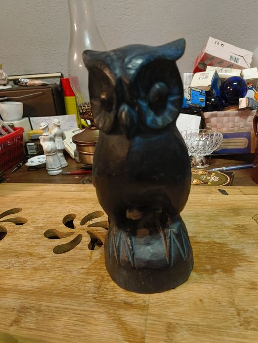 Ozdobna sowa drewniana