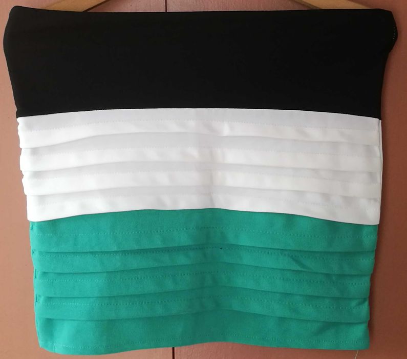 Spódnica ołówkowa paski zielona biała czarna