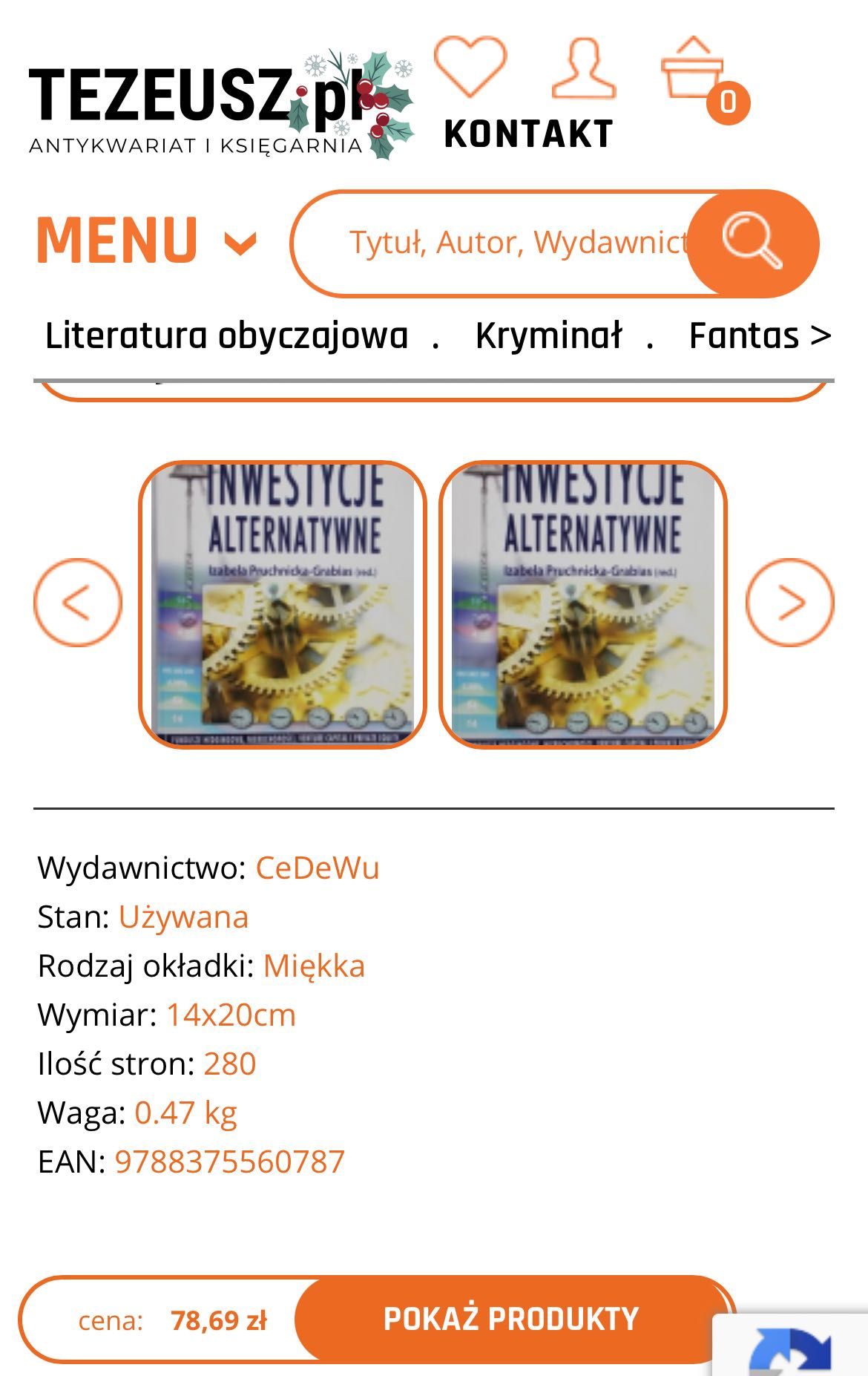 Książka Inwestycje alternatywne  
Izabela Pruchnicka-Grabias
