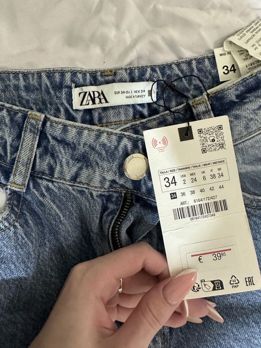 Джинси Zara. Mid Rise Straight. 34р.