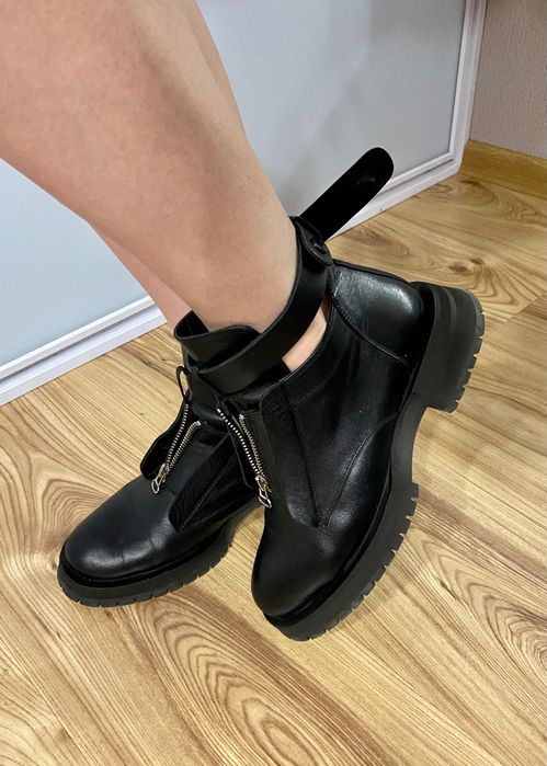 Ботинки 39 размер, демисезонные осень весна, черные, натуральная кожа