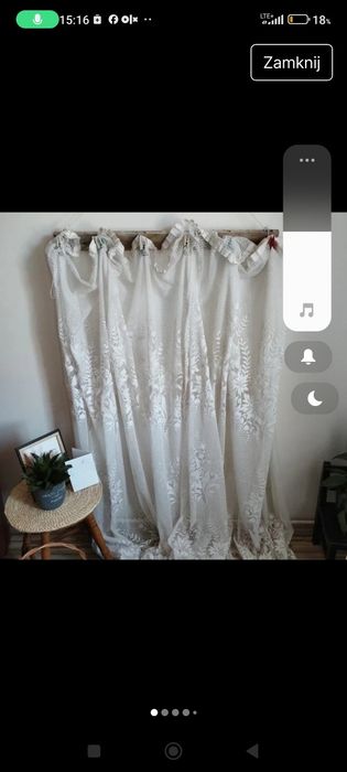 Zestaw 2 firan z taśmą marszczącą 200x215 cm kwiatowy wzór