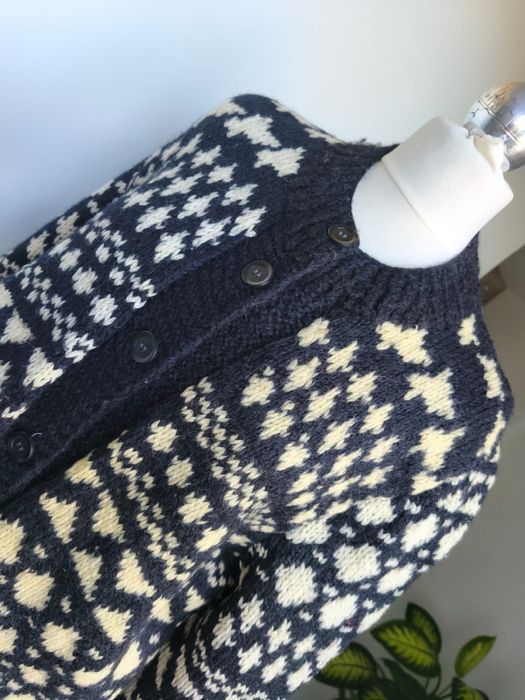 Handmade wełniany kardigan / sweter robiony na drutach