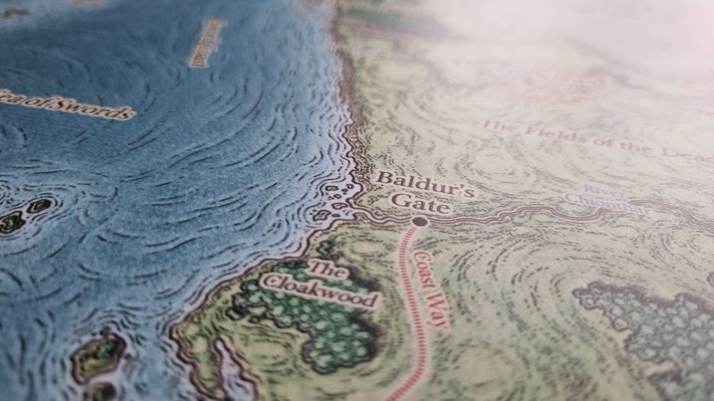 Mapa Faerunu Faerun map RPG fantasy gry dnd dungeons and dragons