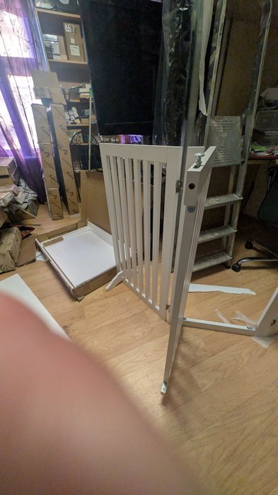 Barierka z drzwiami 92cm biała