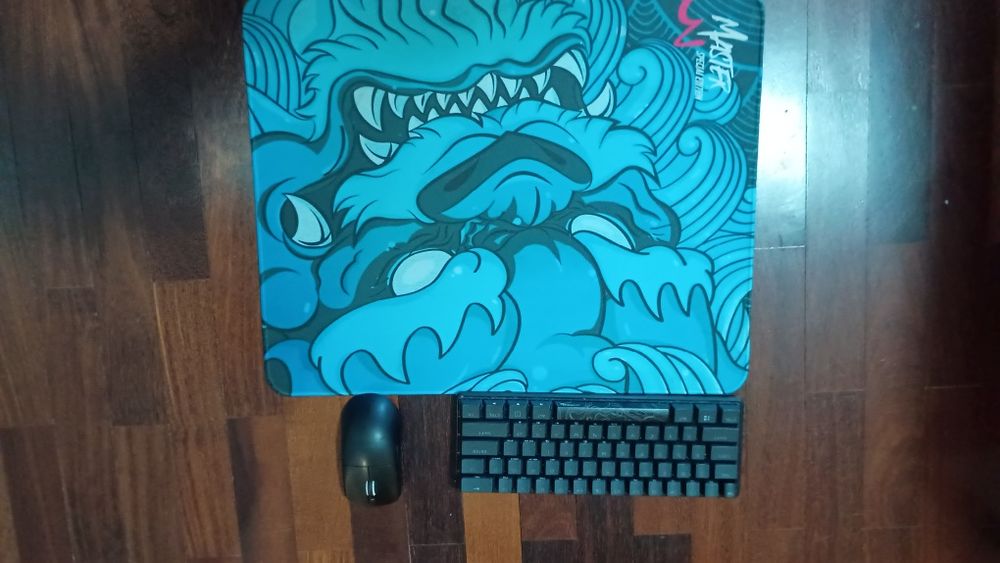 Teclado hyperex aloy mini,mouse pro e mouse pad com estampa de dragão