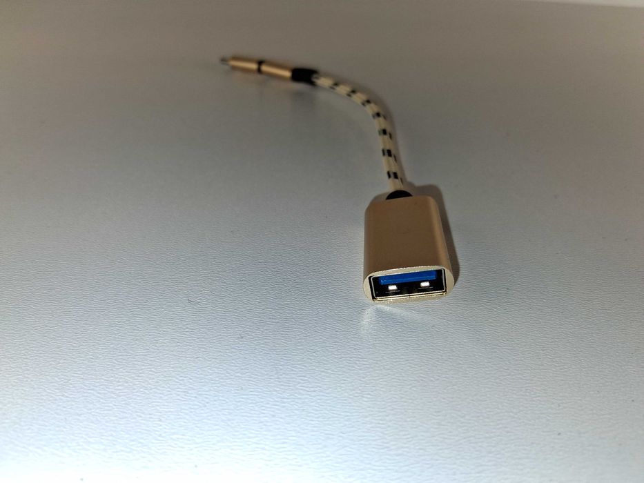 Y067 Adapter Kabel USB-C na USB 3.0 OTG Pozłacany Pleciony