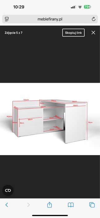 Biurko narożne białe