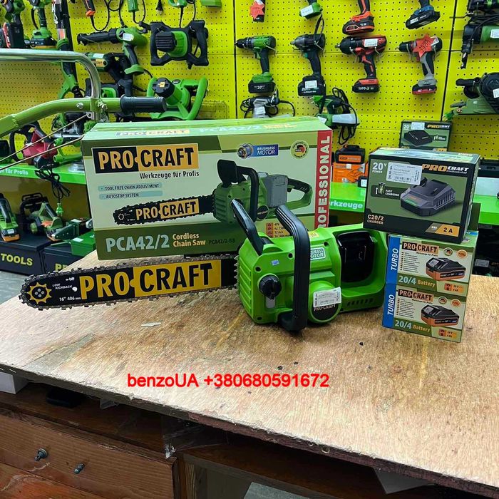 Акумуляторна пила Procraft PCA42/2 (2 акб по 4Аг + ЗП 20/2)