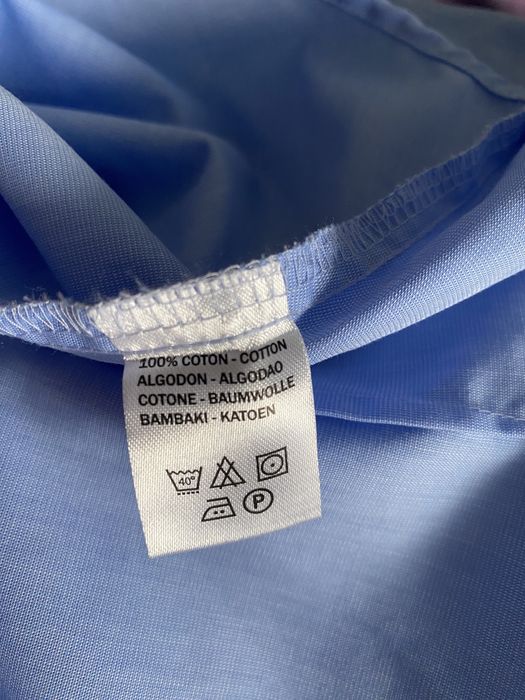 Сорочка жіноча голуба з білим коміром