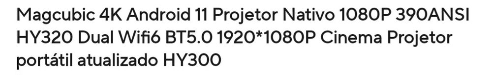 Projector de Vídeo Magcubic hy320