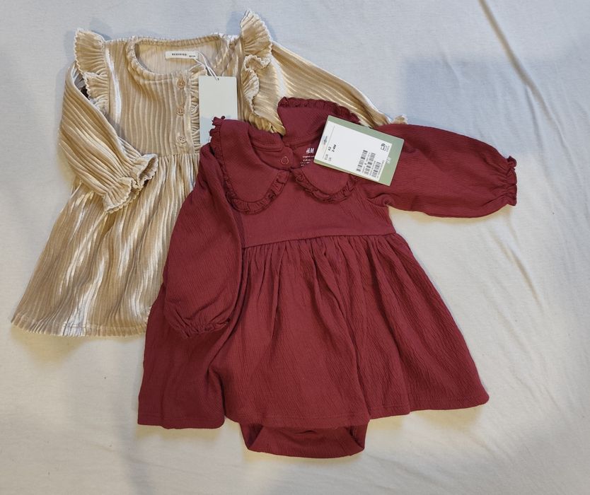 Zestaw ubranek świątecznych dla dziewczynki  13 sztuk 62/68 sukienki