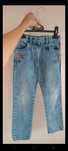 Jeansowe dżinsowe jeansy  z wytarciami haft next r 110-116