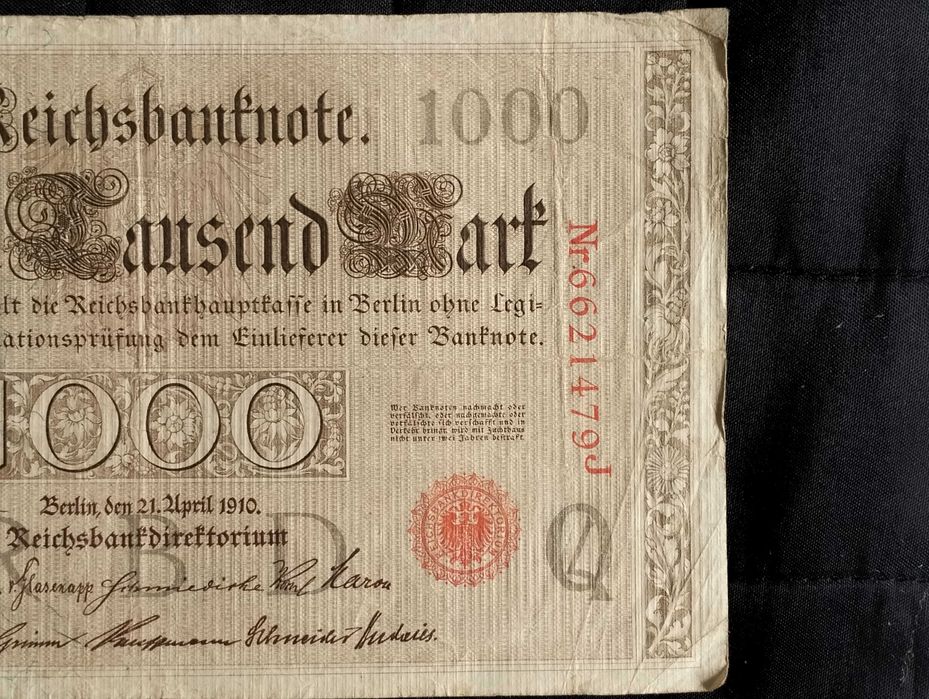 Banknot 1000 marek, 1910 r., Niemcy