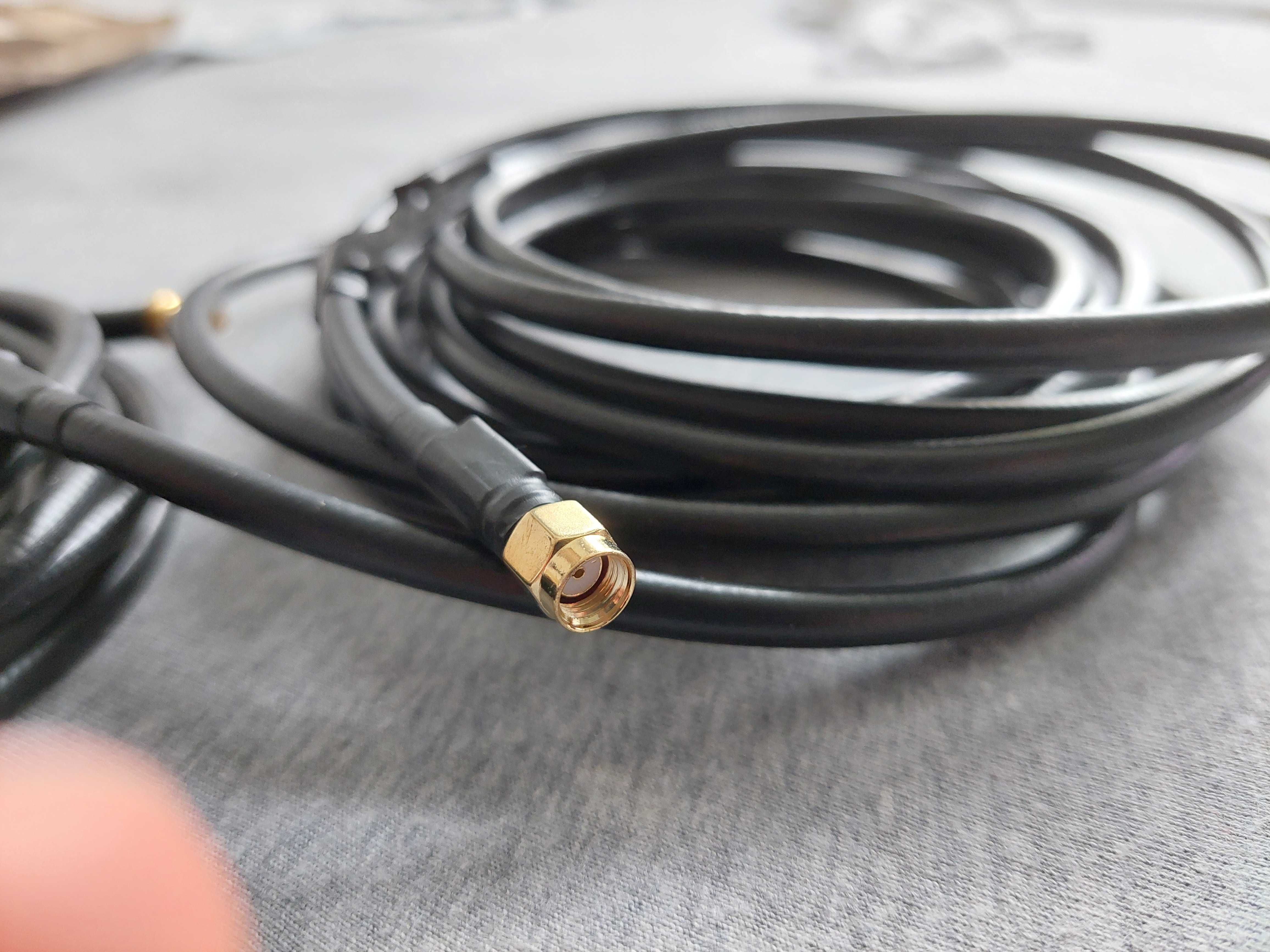 2x Kabel przedłużacz do anten WiFi 5m wtyk RP-SMA(ż) gniazdo RP-SMA(m)
