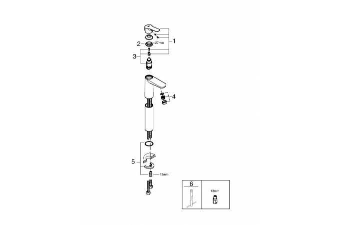 Смеситель для раковины GROHE BAUEDGE XL-SIZE