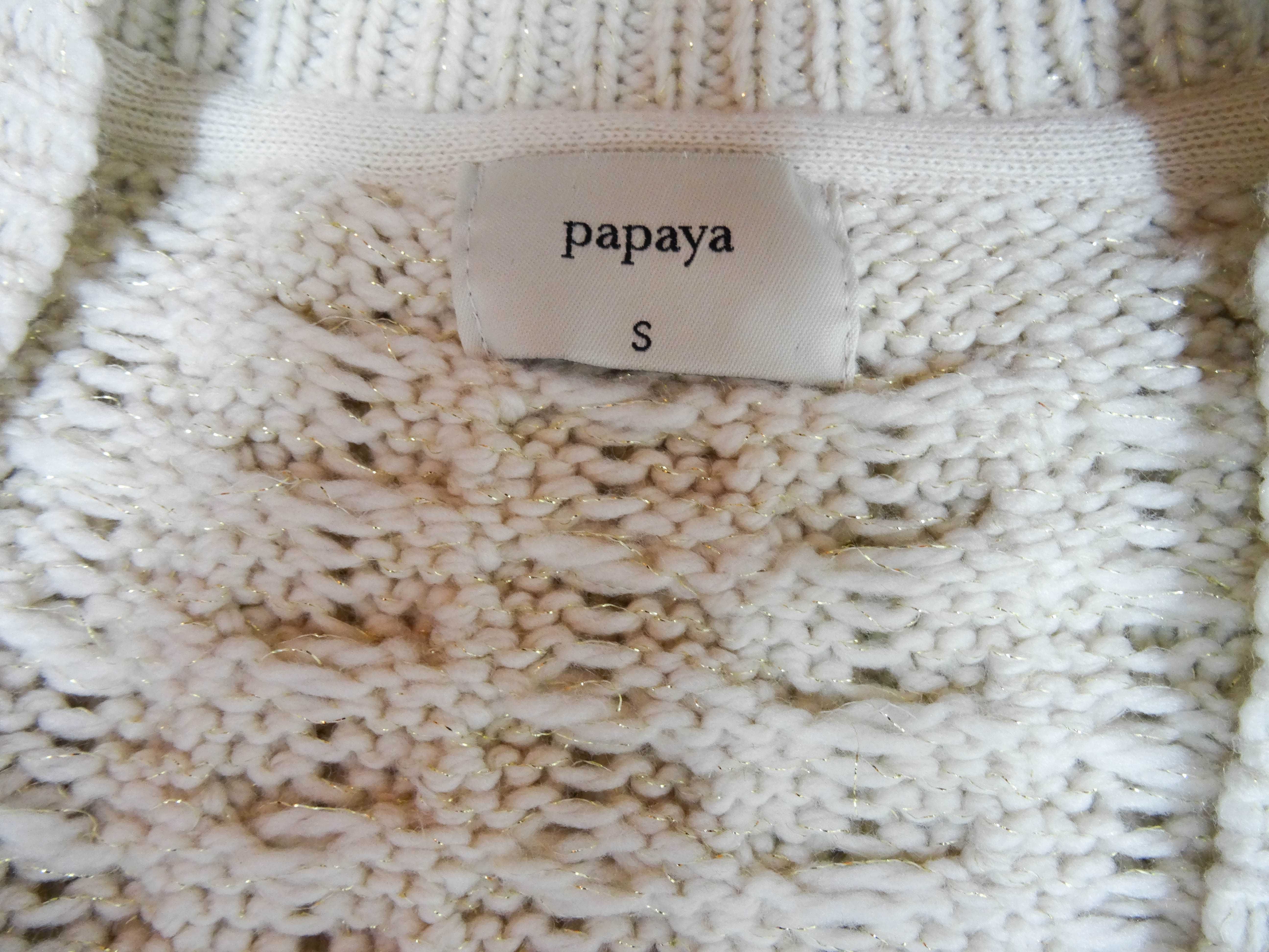 Sweter Papaya ecrue ze złotą nitką oversize