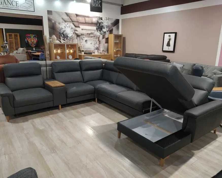 Narożnik z funkcją relax, spania skóra MIA Bydgoskie Meble Promocja