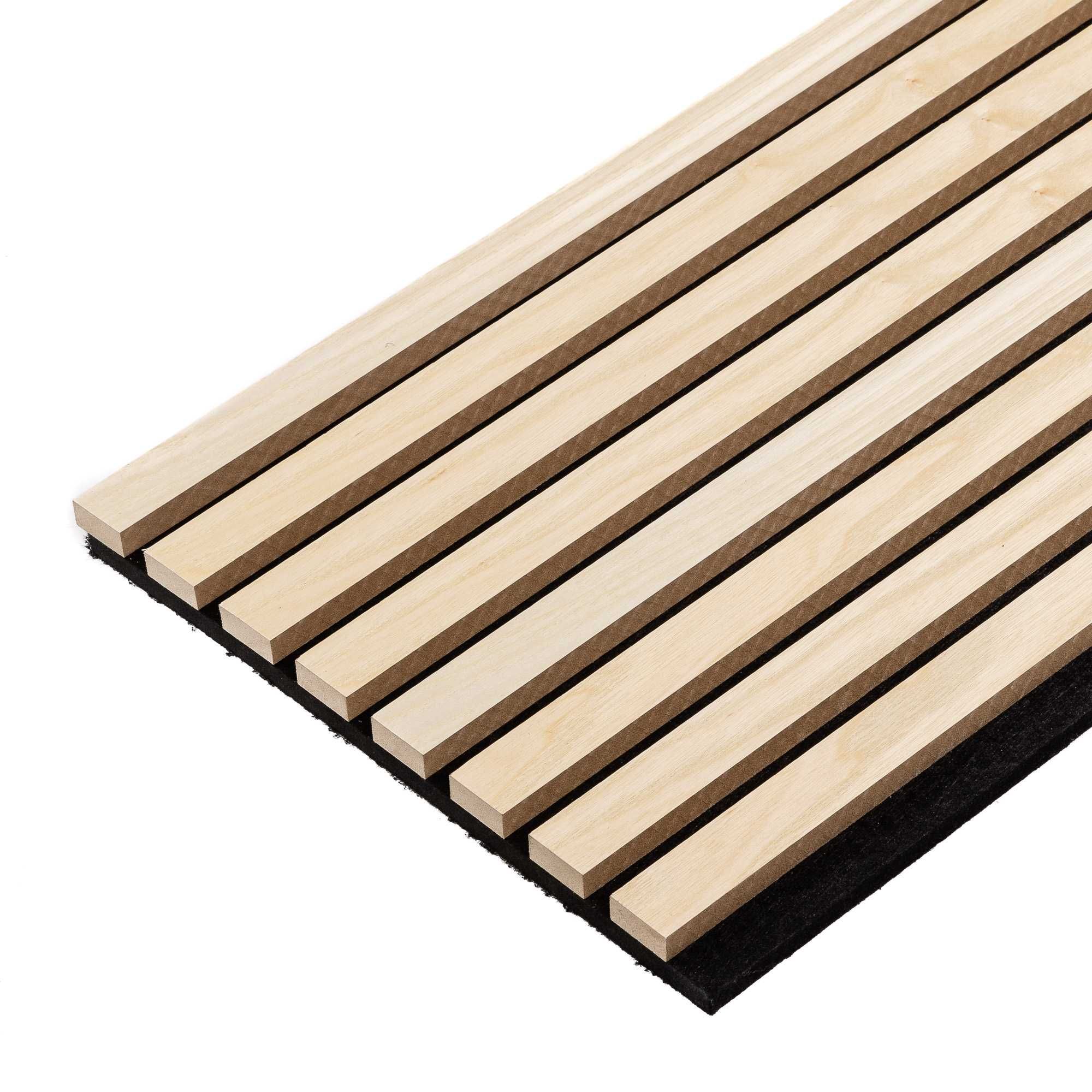 Lamele akustyczne na filcu drewno bezbarwne fornir 1 mb (2,7 m)