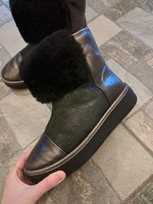 Женские кожанные зимние сапоги,  38