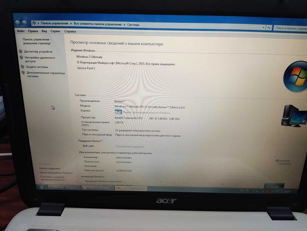 Ноутбук екран 14,1" Acer asprit celeron 540 1.86ghz/ram2048mb/hdd160g