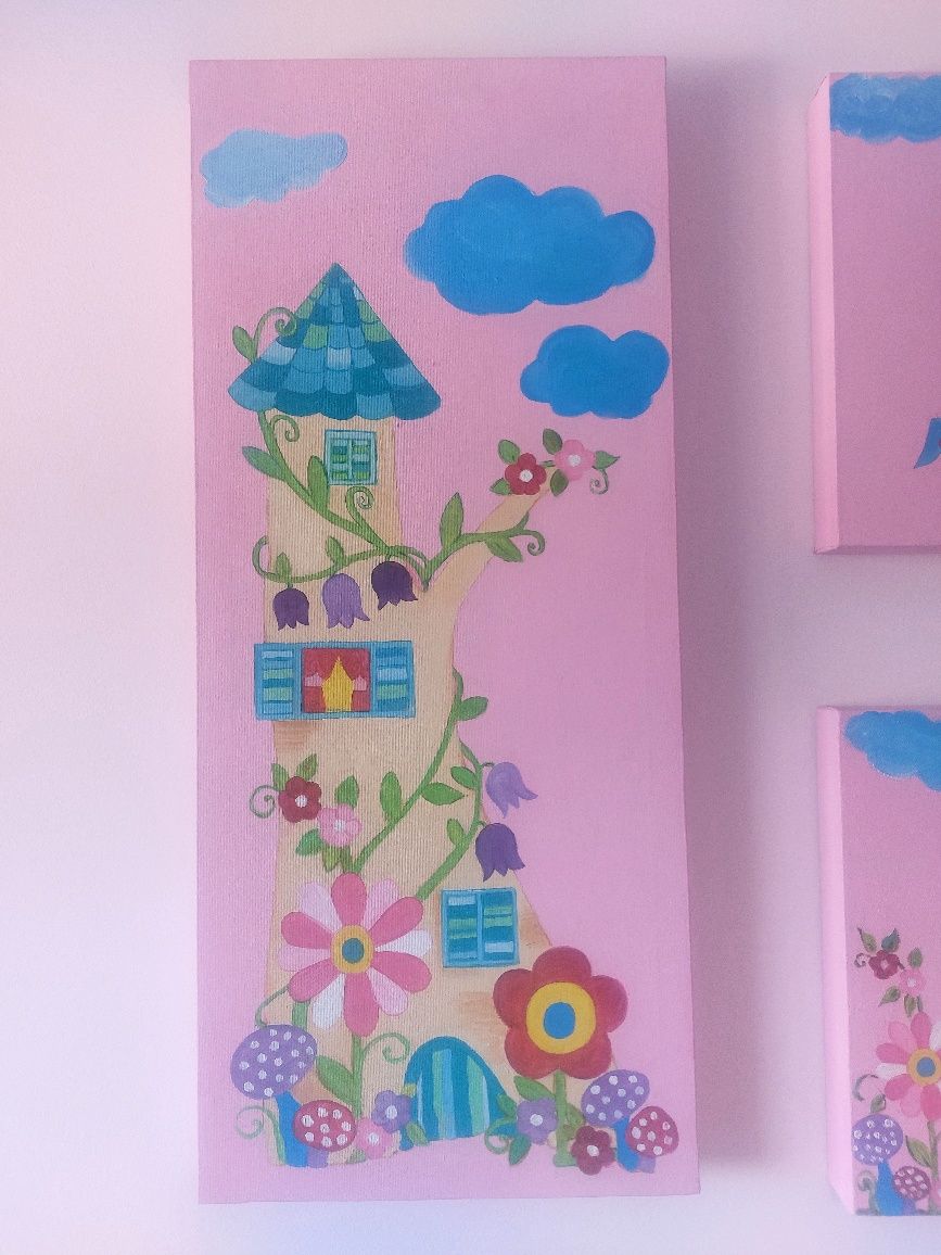 Quadros pintados à mão - Fadas