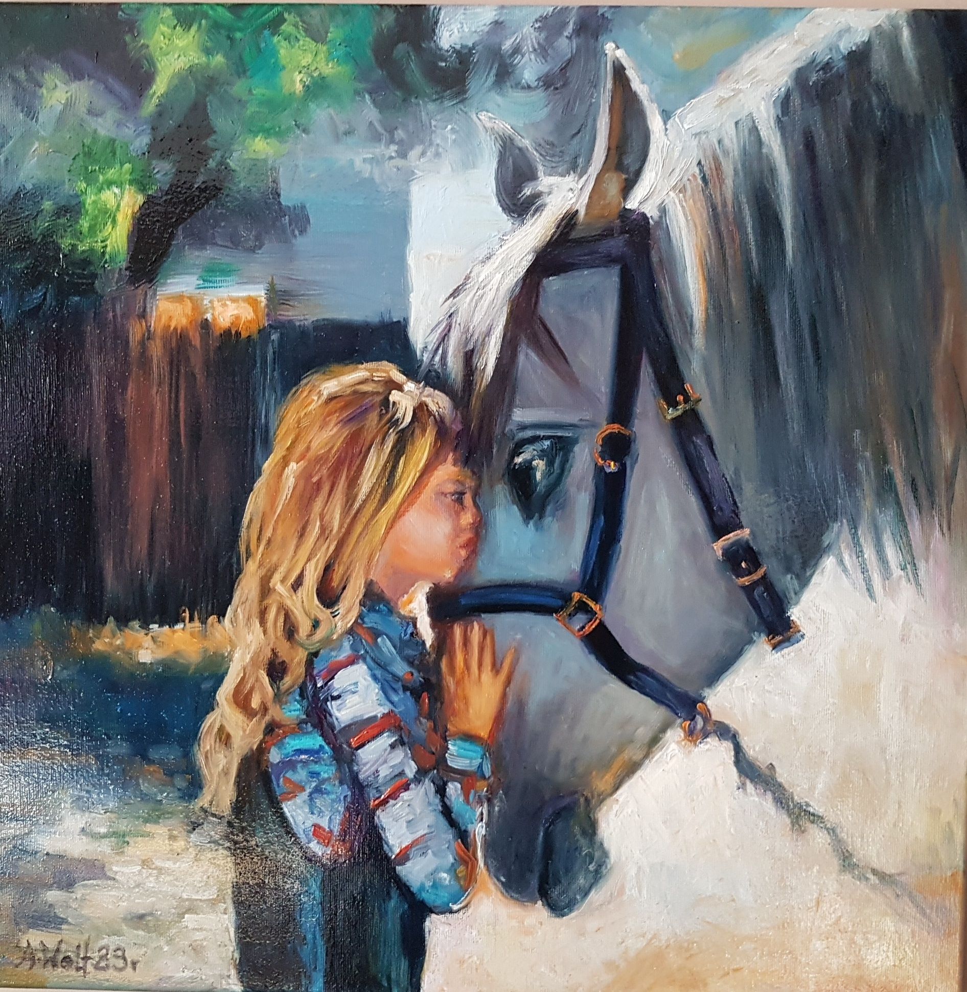Obraz olejny Dziewczynka z koniem