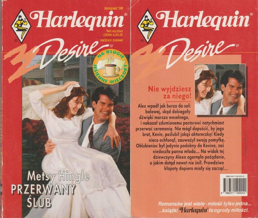 Przerwany Ślub Harlequin Desire Metsy Hingle