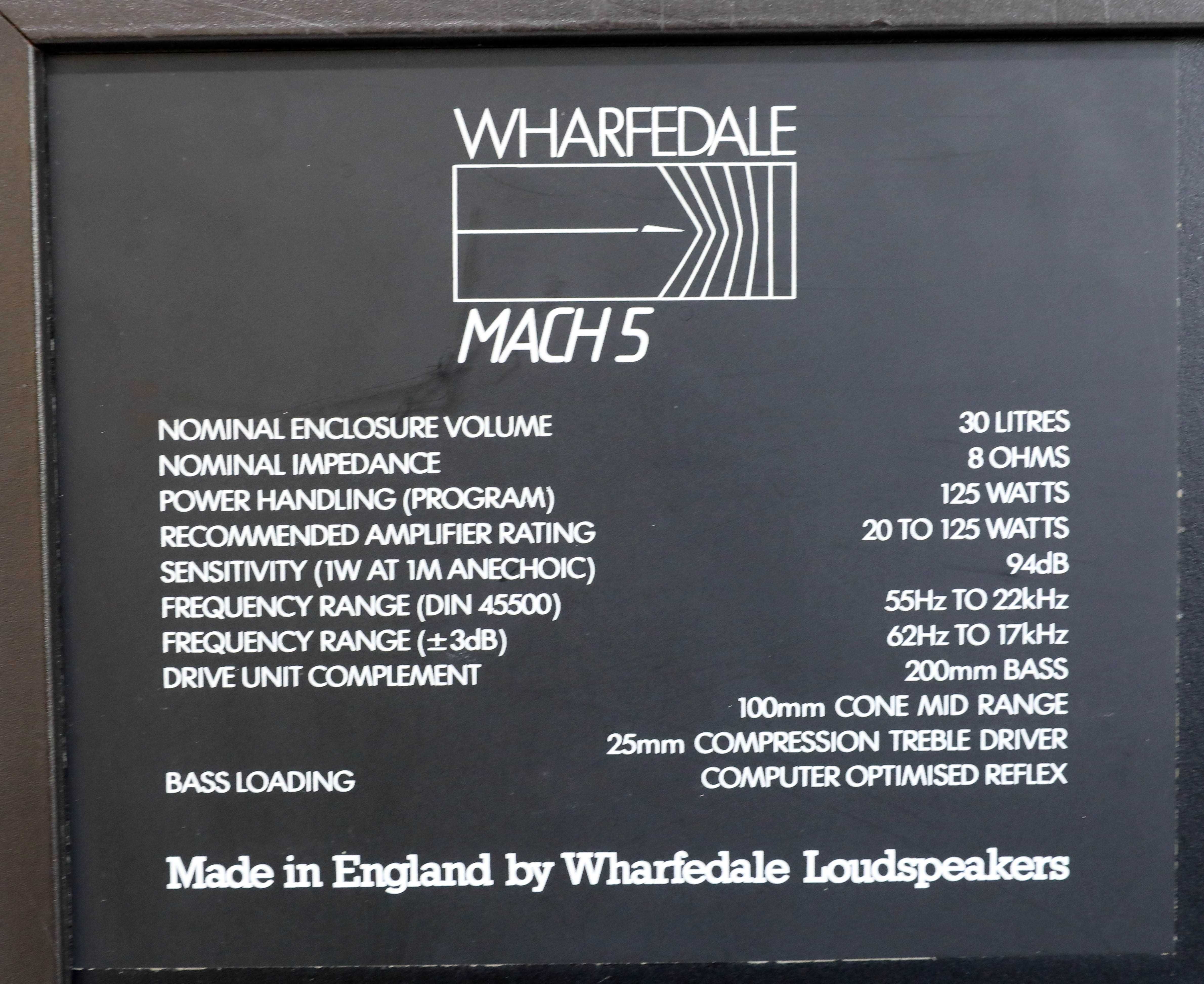 Wharfedale March5 colunas sistema de 3 vias