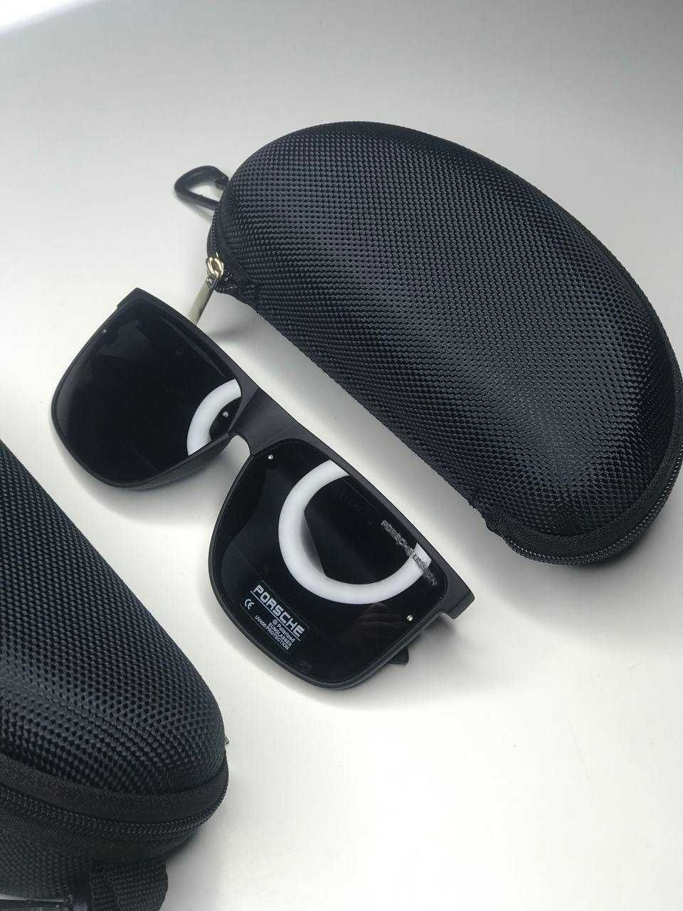 Солнцезащитные очки PORSCHE Polarized Антиблик Мужские чёрные квадратн