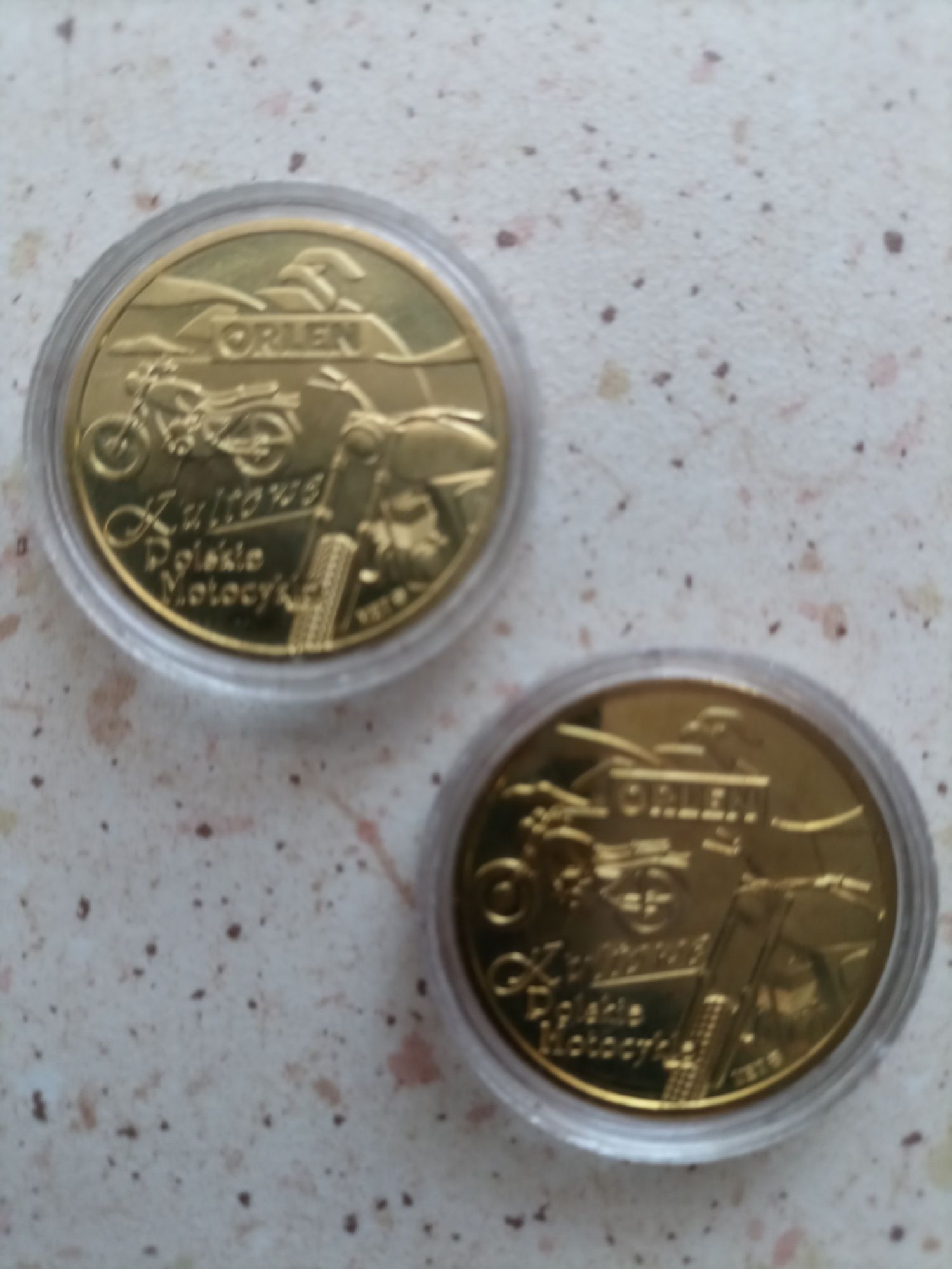 Komplet dwie Nowe monety kultowe polskie motocykle SHL i OSA Orlen.