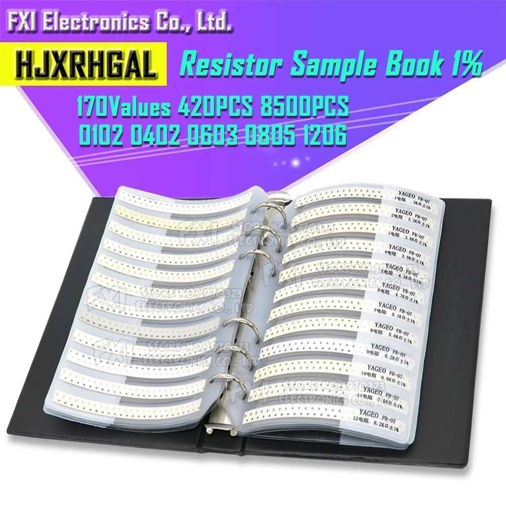 Книга с набором SMD резисторов 0805, 0603, 1206 170 номиналов по 25 шт