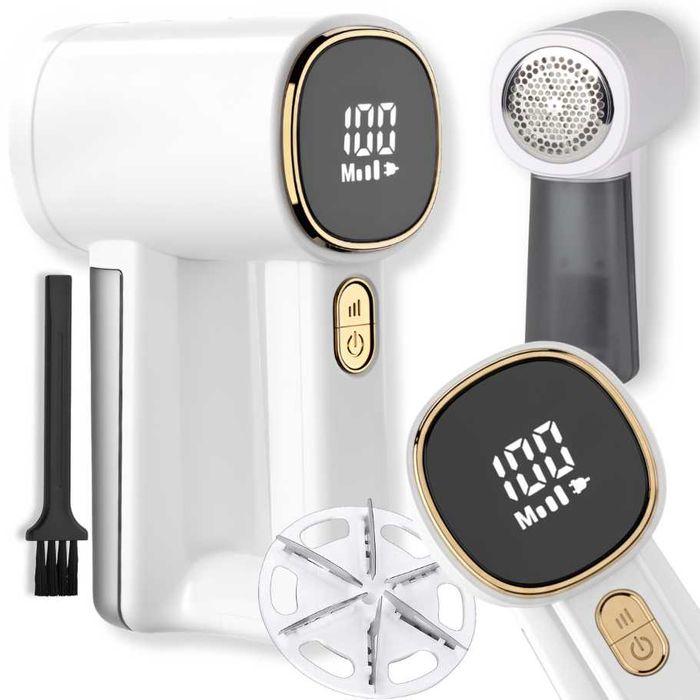 Akumulatorowa Golarka Do Ubrań. Wyświetlacz LCD, USB