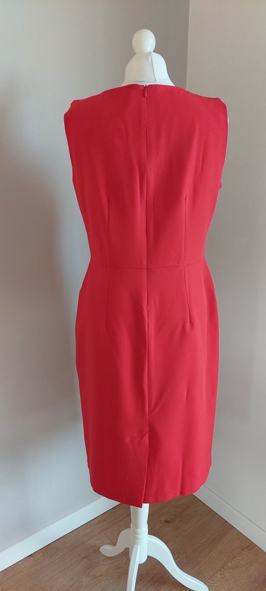 Makeover r.XL czerwona sukienka bez rękawów / Made in Poland