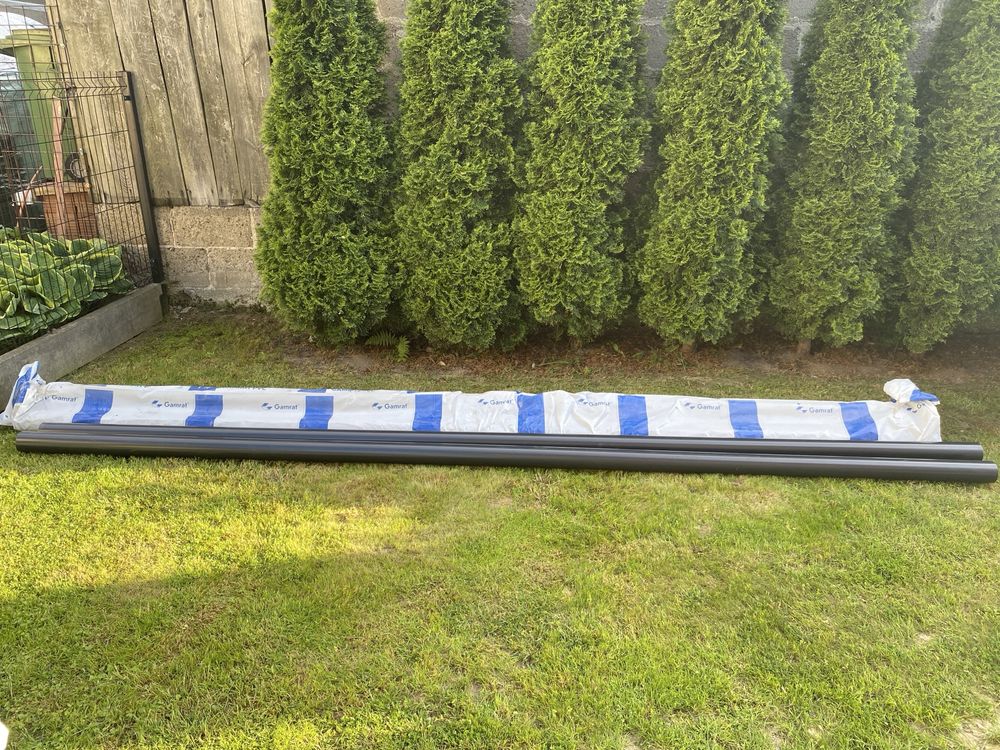 Rynny, rury spustowe PCV 90mm, Gamrat, grafit, 5szt x 4 m - 20 metrów