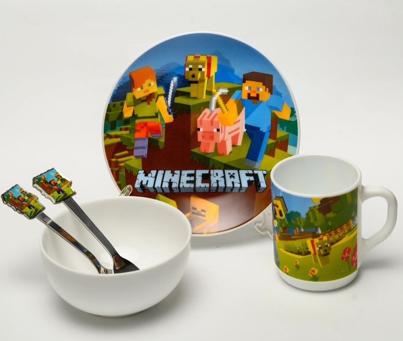 Дитячий набір посуду зі склокераміки (Майнкрафт)