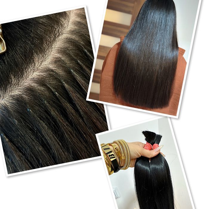 Włosy dziewicze sciete 57cm  ,zalozenie