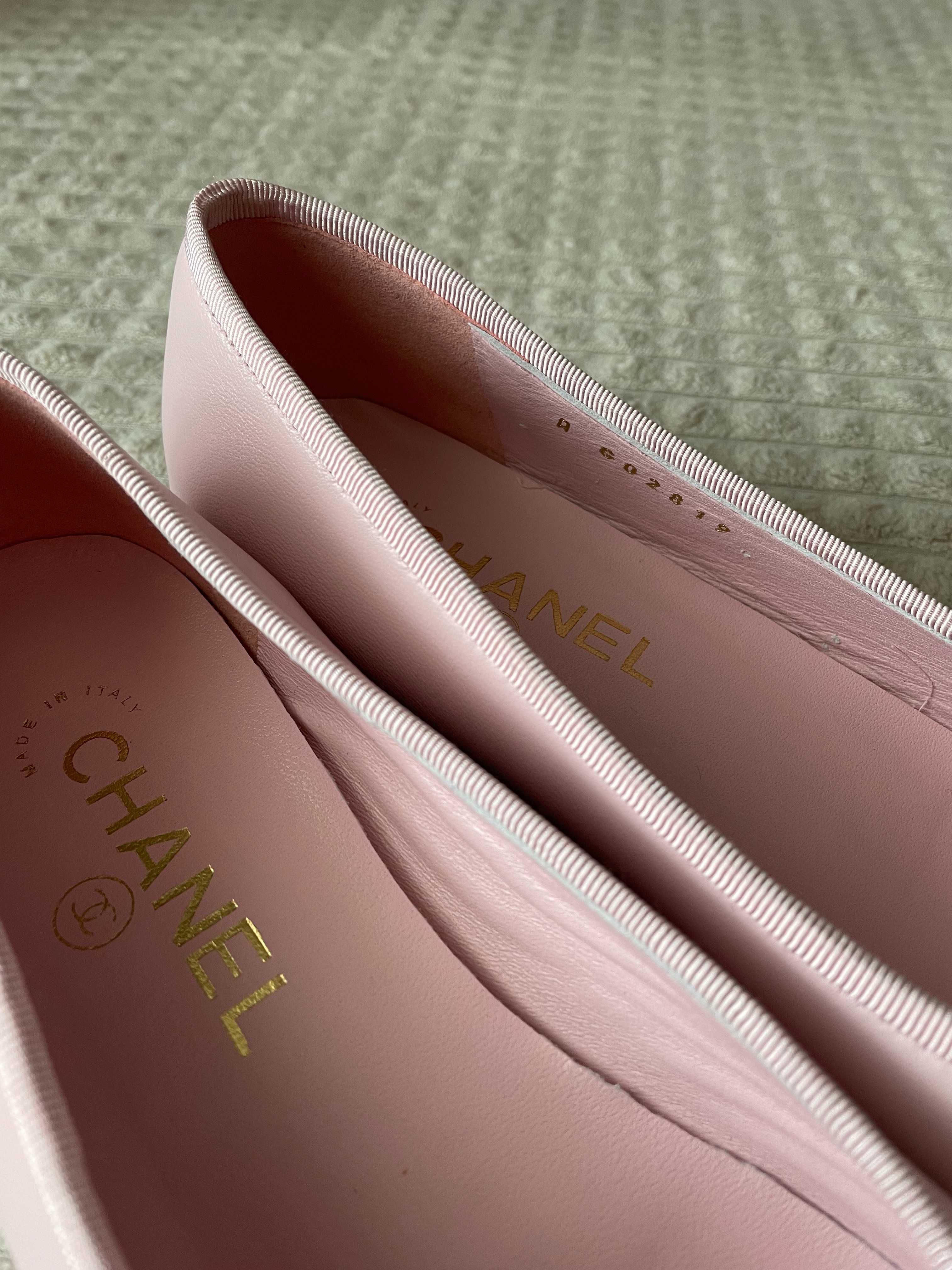 Chanel Шанель балетки розовые натуральная кожа