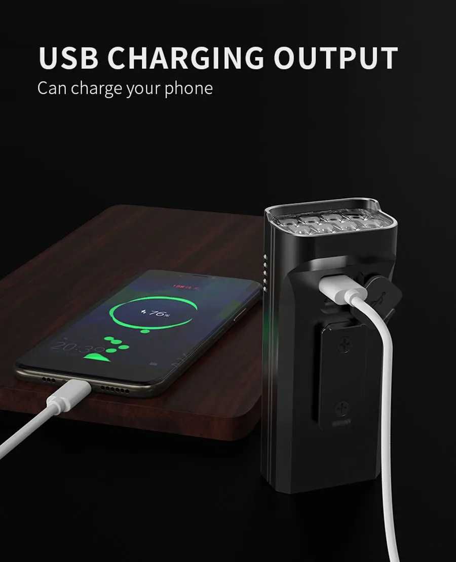 Lampa rowerowa NEWBOLER 4800 Lumen USB-C  10000mAh powerbank