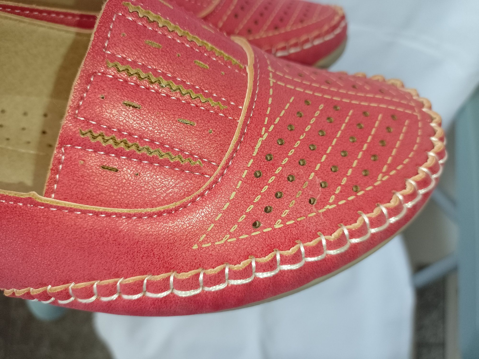 Buty czółenka czerwone scandi  roz. 41
