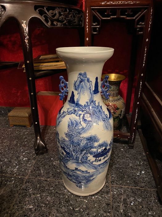 Jarrão Porcelana Chinesa Celadon Séc XVIII China 59 cm Selo Lacre