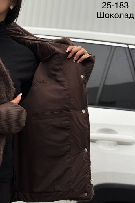 Жіноча шуба куртка комбінована осінь/єврозима