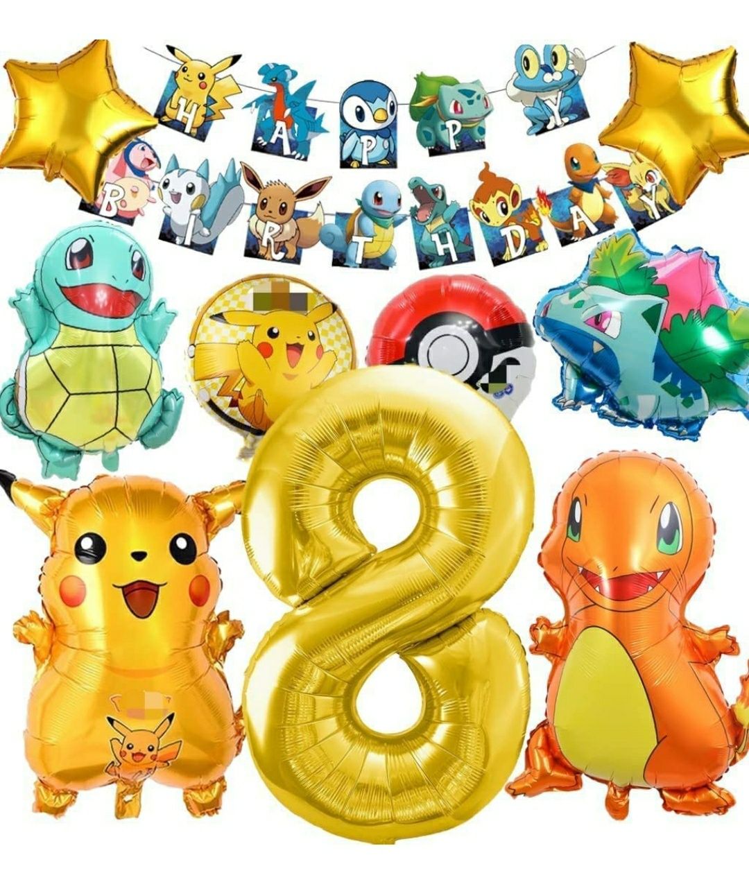 Decoração Festa Aniversário Pokemon Pikachu 2 aos 8 anos NOVO